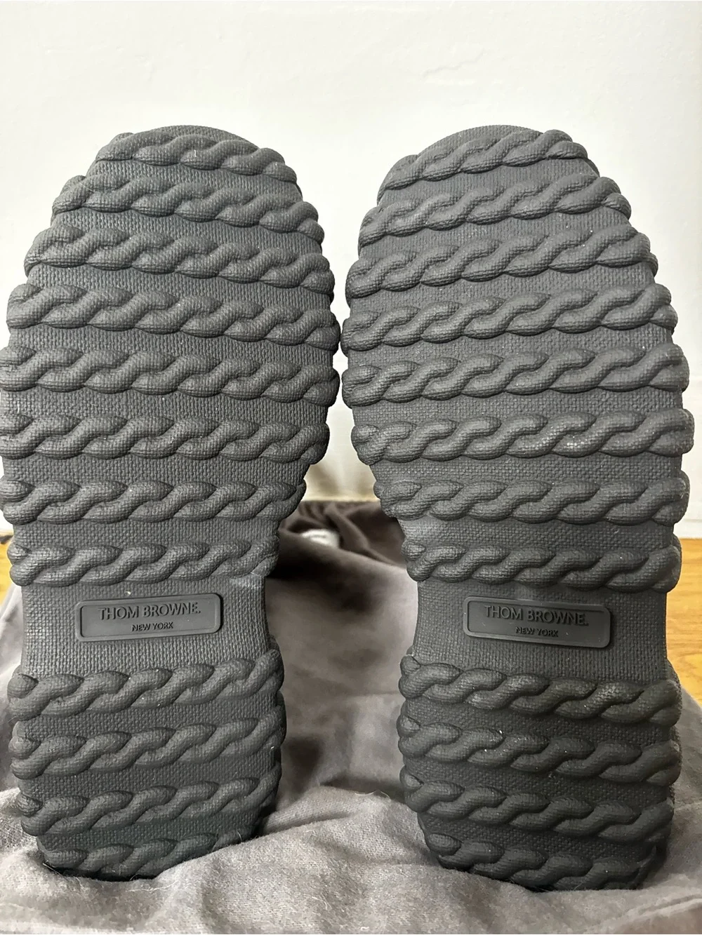 Thom Browne Black Men's Snow & Rain Lace-Up Boots